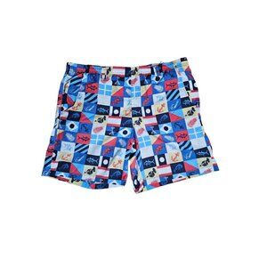Columbia PFG Swim Trunks Men's Size Medium Multicolor Fish Print  Good Cond